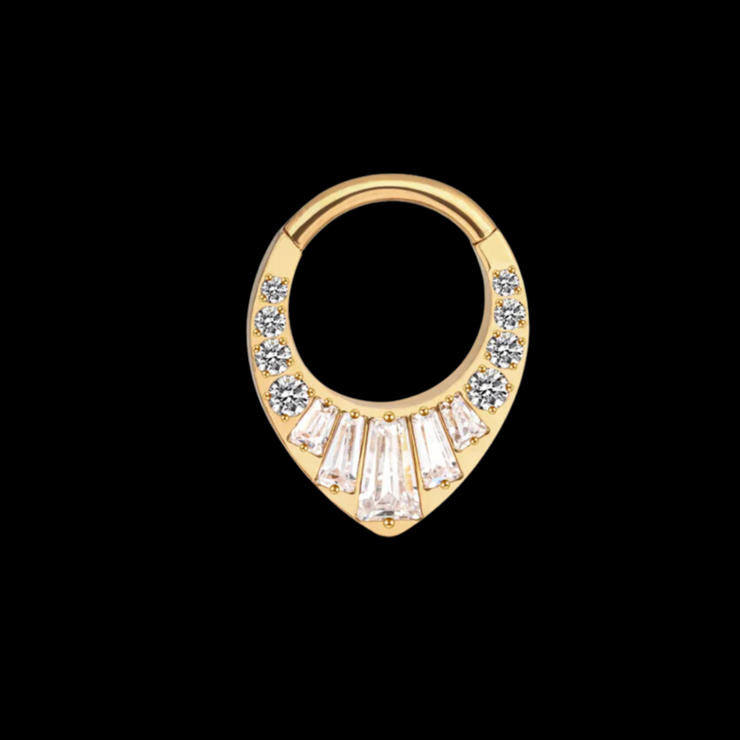 Teardrop septum ring