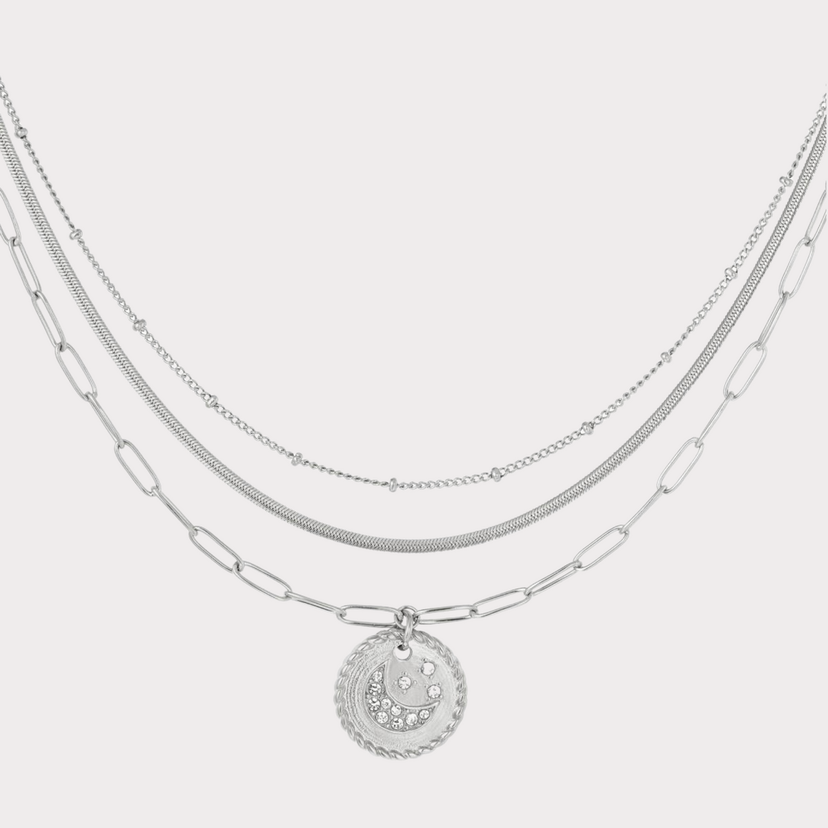 Moon & Star triple necklace
