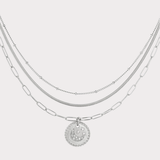 Moon & Star triple necklace