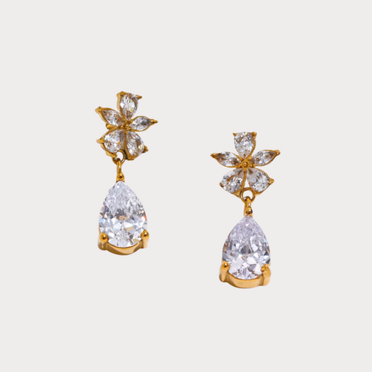 Golden bridal earrings